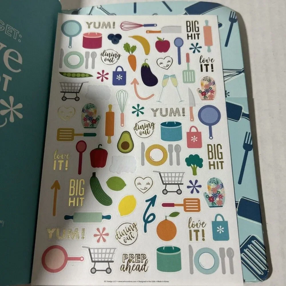 Erin Condren Planner Petite Used Meal Prep Cover Page written on